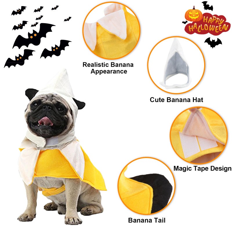 Coppthinktu Banana Dog Halloween Costume - Dog Costumes for Small Medium Large Dogs Cute Cosplay Outfit Jumpsuit - Pet Clothes Outfit for Christmas Party Special Events - Image 2